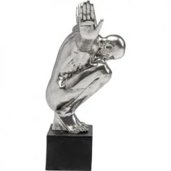 Kare Design Statuettes Et Figurines Statuette Homme En Polyrésine Argentée 100x64 -Vases Soldes statuette homme en polyresine argentee 100x64 5