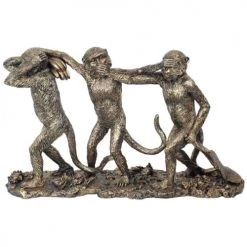 Signes Grimalt Statuettes Et Figurines Statuette Les Trois Petits Singes Aspect Bronze L41cm