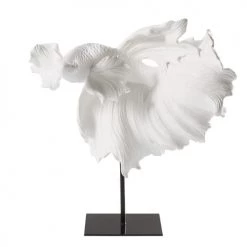 Maisons Du Monde Statuettes Et Figurines Statuette Poisson Blanche Et Métal Noir H36