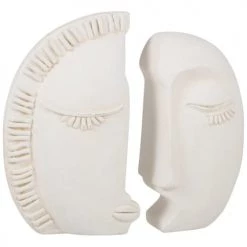 Maisons Du Monde Statuettes Et Figurines Statuette Visage à Imbriquer En Ciment Beige H19