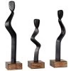 Maisons Du Monde Statuettes Et Figurines Statuettes En Bois De Manguier Et Métal Noir (x3) H19 -Vases Soldes statuettes en bois de manguier et metal noir x3 h19 1000 6 34 227789 1