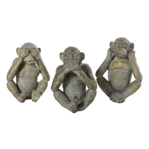 Maisons Du Monde Statuettes Et Figurines Statuettes Singes Taupe Et Doré H26 (x3) 3 Maisons Du Monde Statuettes Et Figurines Statuettes Singes Taupe Et Doré H26 (x3)