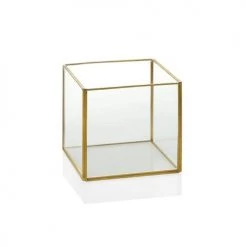 Wadiga Vases Terrarium Carré En Laiton Et Verre 12x12x12cm