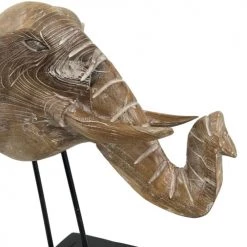 MOYCOR Statuettes Et Figurines Tête D'éléphant En Bois -Vases Soldes tete d elephant en bois 2