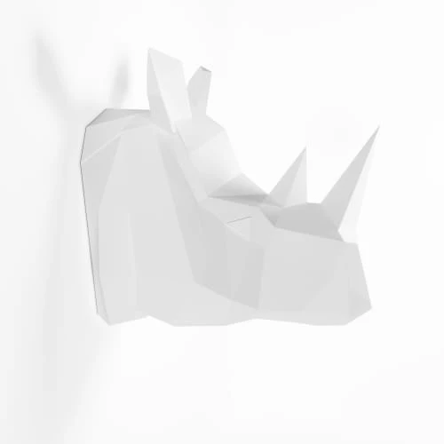 Potiron Paris Statuettes Et Figurines Trophée Décoratif Mural Rhinocéros Blanc En Polyrésine 6 Potiron Paris Statuettes Et Figurines Trophée Décoratif Mural Rhinocéros Blanc En Polyrésine – Image 4