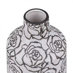 Beliani Vases Vase à Fleur Blanc Noir 26 Cm -Vases Soldes vase a fleur blanc noir 26 cm 2