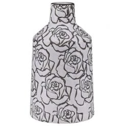 Beliani Vases Vase à Fleur Blanc Noir 26 Cm