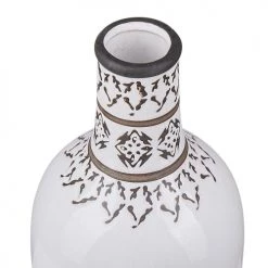 Beliani Vases Vase à Fleurs Blanc 25 Cm -Vases Soldes vase a fleurs blanc 25 cm 2