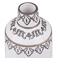 Beliani Vases Vase à Fleurs Blanc Effet Vieilli 25 Cm -Vases Soldes vase a fleurs blanc effet vieilli 25 cm 2