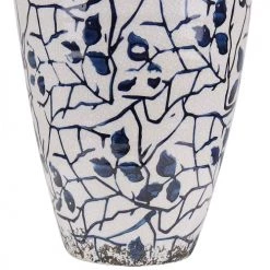 Beliani Vases Vase à Fleurs Blanc Et Bleu Marine 20 Cm -Vases Soldes vase a fleurs blanc et bleu marine 20 cm 3
