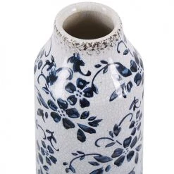 Beliani Vases Vase à Fleurs Blanc Et Bleu Marine 35 Cm -Vases Soldes vase a fleurs blanc et bleu marine 35 cm 2
