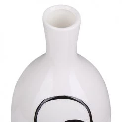 Beliani Vases Vase à Fleurs Blanc Motif Visage 23 Cm -Vases Soldes vase a fleurs blanc motif visage 23 cm 2