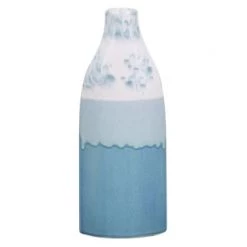 Beliani Vases Vase à Fleurs Bleu Et Blanc 30 Cm