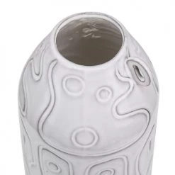 Beliani Vases Vase à Fleurs Gris 22cm -Vases Soldes vase a fleurs gris 22cm 4