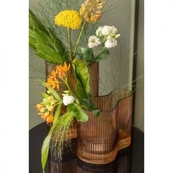 Present Time Vases Vase Allure Wave Verre Marron -Vases Soldes vase allure wave verre marron 1