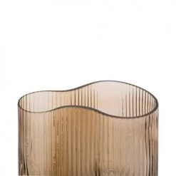 Present Time Vases Vase Allure Wave Verre Marron -Vases Soldes vase allure wave verre marron 4