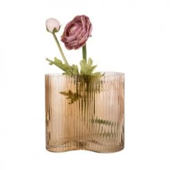 Present Time Vases Vase Allure Wave Verre Marron -Vases Soldes vase allure wave verre marron 5