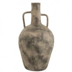 LANADECO Vases Vase Anse Céramique Marron/gris H69cm