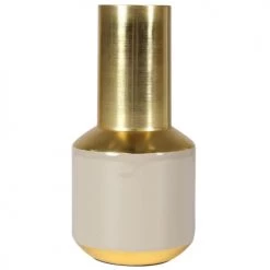 Zago Vases Vase Beige En Fer émaillé Avec Détails En Laiton Malo