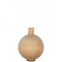 LANADECO Vases Vase Boule Verre Beige H44cm