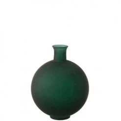LANADECO Vases Vase Boule Verre Mat Vert H44cm