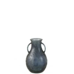 LANADECO Vases Vase Bouteille 2 Anses Verre Gris H32cm -Vases Soldes vase bouteille 2 anses verre gris h32cm 2