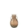 LANADECO Vases Vase Bouteille 2 Anses Verre Marron H32cm -Vases Soldes vase bouteille 2 anses verre marron h32cm 1