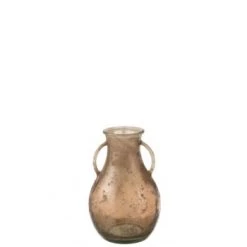 LANADECO Vases Vase Bouteille 2 Anses Verre Marron H32cm -Vases Soldes vase bouteille 2 anses verre marron h32cm 2