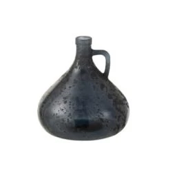 LANADECO Vases Vase Bouteille Avec Anse Verre Gris/bleu H18cm -Vases Soldes vase bouteille avec anse verre gris bleu h18cm 3