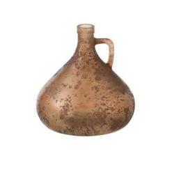 LANADECO Vases Vase Bouteille Avec Anse Verre Marron H18cm -Vases Soldes vase bouteille avec anse verre marron h18cm 1