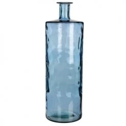 Mica Decorations Vases Vase Bouteille En Verre Recyclé Bleu H75