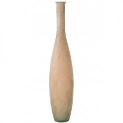 LANADECO Vases Vase Bouteille Verre Beige H100cm