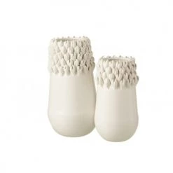 LANADECO Vases Vase Céramique Blanc H33,5cm -Vases Soldes vase ceramique blanc h33 5cm 1