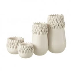 LANADECO Vases Vase Céramique Blanc H33,5cm -Vases Soldes vase ceramique blanc h33 5cm 2