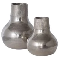 Bepurehome Vases Vase Déco En Métal Vase á Fleurs Argent 46x36x36 -Vases Soldes vase deco en metal vase a fleurs argent 46x36x36 3
