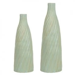 Beliani Vases Vase Décoratif En Céramique Vert H54 -Vases Soldes vase decoratif en ceramique vert h54 2