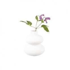 Present Time Vases Vase Double Cercle Petit Modèle Mat Blanc -Vases Soldes vase double cercle petit modele mat blanc 1