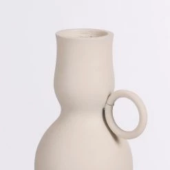 Mica Decorations Vases Vase En Aluminium Blanc Cassé H24 -Vases Soldes vase en aluminium blanc casse h24 2