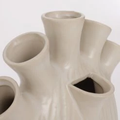 Mica Decorations Vases Vase En Céramique Couleur Crème H30.5 -Vases Soldes vase en ceramique couleur creme h30 5 3