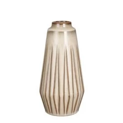 Mica Decorations Vases Vase En Céramique Orange Rayé H30 -Vases Soldes vase en ceramique creme raye h30 5