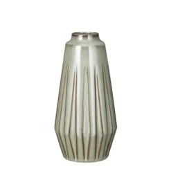 Mica Decorations Vases Vase En Céramique Orange Rayé H30 -Vases Soldes vase en ceramique vert raye h30 5