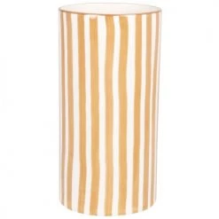 Maisons Du Monde Vases Vase En Faïence Blanc Et Marron H24