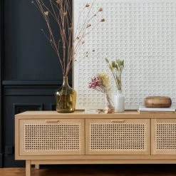 Maisons Du Monde Vases Vase En Grès Blanc Motifs Graphiques H18 -Vases Soldes vase en gres blanc motifs graphiques h18 1000 12 29 200068 11