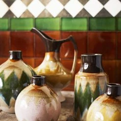 Madam Stoltz Vases Vase En Grès Multicolore H23 -Vases Soldes vase en gres multicolore h23 1