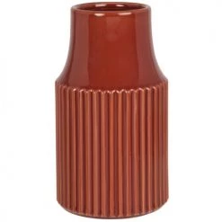 Maisons Du Monde Vases Vase En Grès Strié Rouge H20