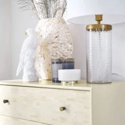 Maisons Du Monde Vases Vase En Nacre Blanc à Motifs Dorés H44 -Vases Soldes vase en nacre blanc a motifs dores h44 1000 1 32 211838 2