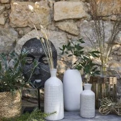 Maisons Du Monde Vases Vase En Porcelaine Striée Blanche H25 -Vases Soldes vase en porcelaine striee blanche h25 1000 11 34 194661 11