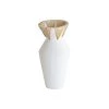 Now’s Home Vases Vase En Résine Et Rotin Blanc H37cm -Vases Soldes vase en resine et rotin blanc h37cm