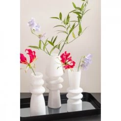 Vases Soldes -Vases Soldes vase en verre blanc h20 5cm 1
