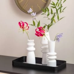 Present Time Vases Vase En Verre Blanc H20,5cm -Vases Soldes vase en verre blanc h20 5cm 2